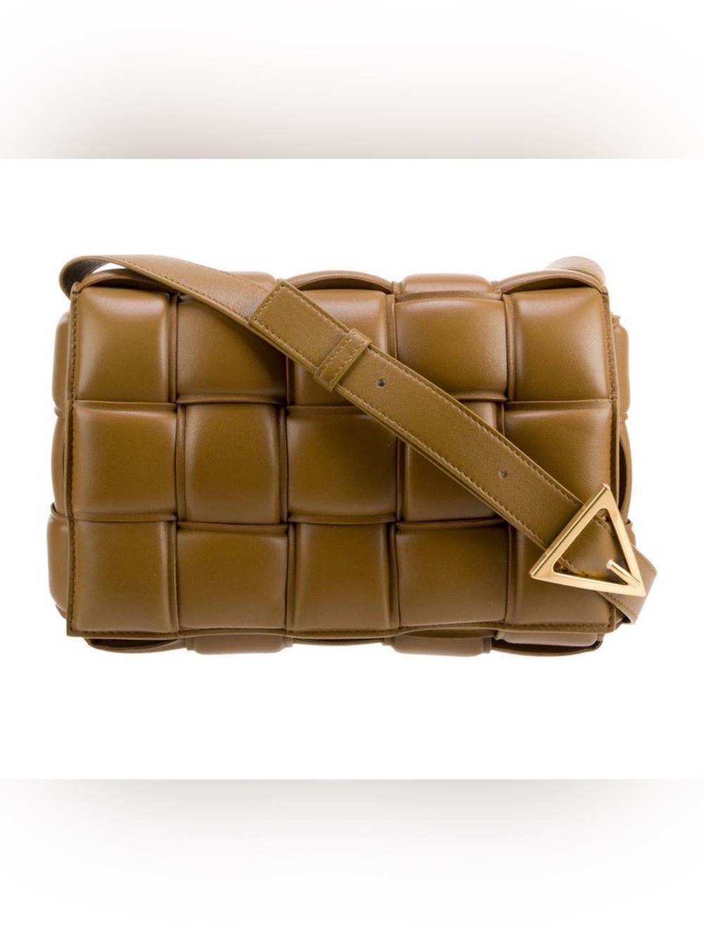 Bottega Veneta Padded Intrecciato Shoulder Bag in Brown